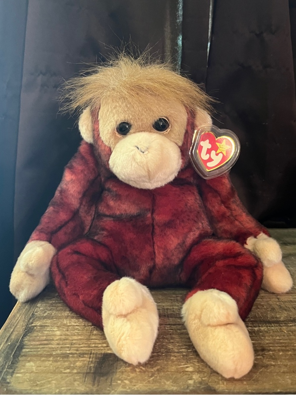 Ty Beanie Buddy “Schweetheart” Plush Monkey with Cream Face & Paws